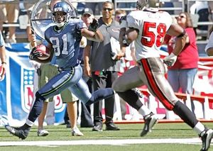 Tampa Bay Buccaneers' running back Earnest Graham (34) heads for