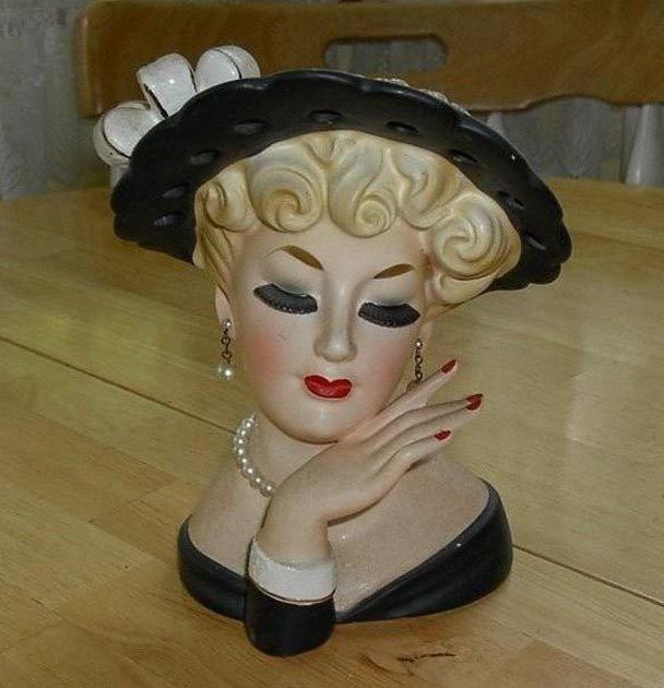 Outlets Large size Inarco lady head vase Japan .