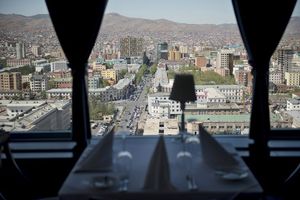 Mongolia, Ulan Bator, Sukhbaatar square, Louis Vuitton shop