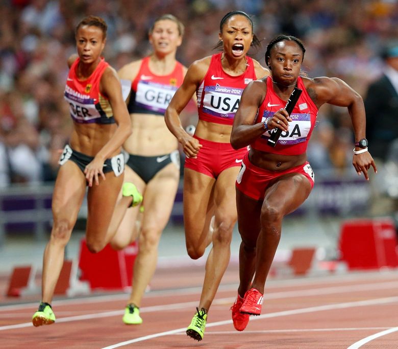 Игры бег 100. Американские легкоатлеты женщины. Легкая атлетика 100 метров женщины.