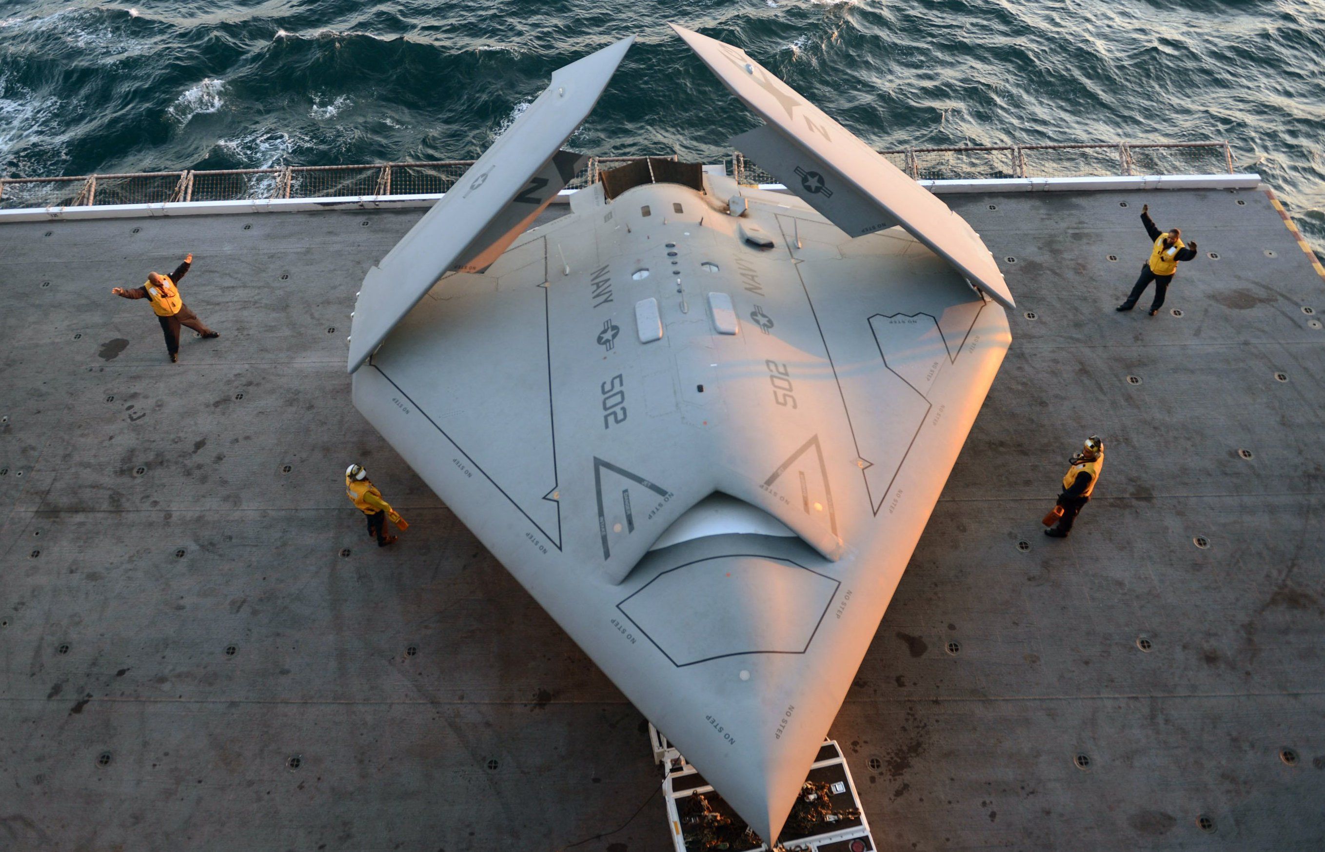 Navy's unmanned X-47B drone launches from aircraft carrier in test