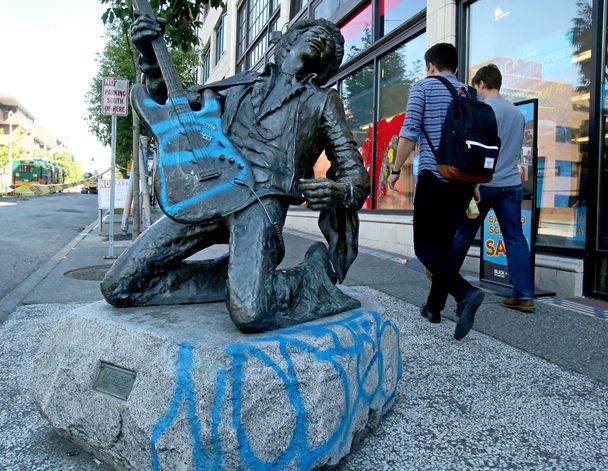 Vandals give Hendrix statue the blues; suspects caught after