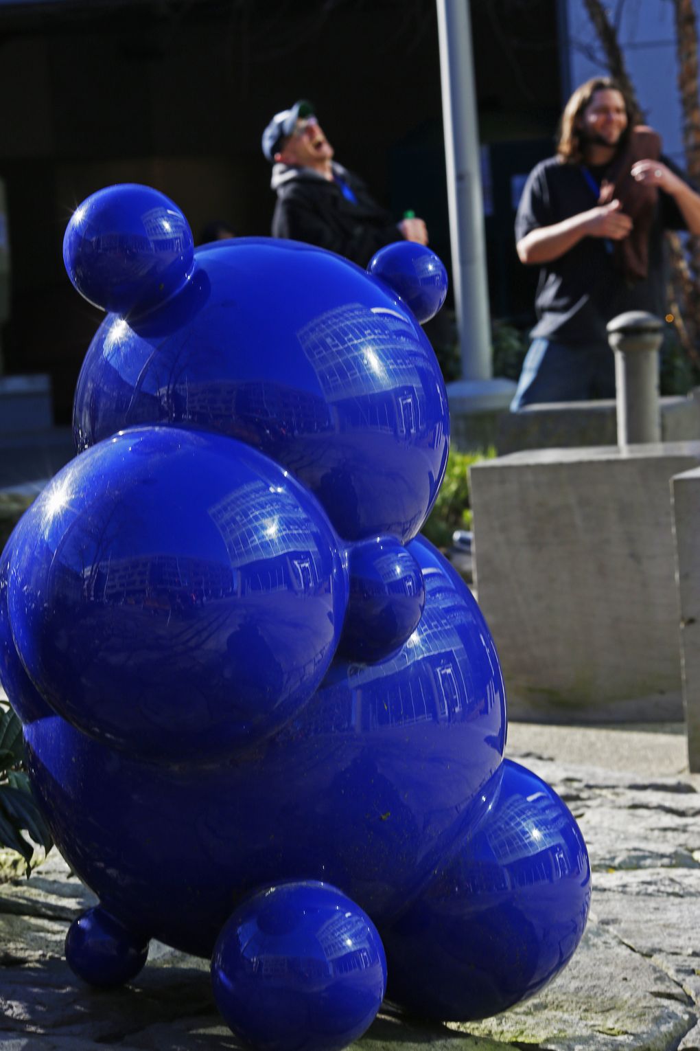 There is quite a lot of art in the common access voids between buildings like this sculpture by Jamie Walker commissioned by Vulcan Real Estate. According to a plaque “Toto provides a playful character to the plaza”. (Mark Harrison/The Seattle Times)