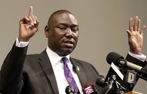 FILE – In this Aug. 18, 2014, file photo, Brown family attorney Benjamin Crump speaks during a news conference in St. Louis County, Mo. Crump, the high-profile attorney for the family of a black teenager killed by an officer in Ferguson, Missouri, says he’s representing the parents of an unarmed Mexican man who was shot to death by police this month in Washington state. Crump told The Associated Press he’s meeting with Antonio Zambrano-Montes’ parents Monday, Feb. 23, 2015, in Pasco, Wash. The Florida-based Crump, who has represented the families of Michael Brown and Trayvon Martin, says Zambrano-Montes’ family worries about the fairness of an investigation into the Feb. 10 shooting. (AP Photo/Jeff Roberson, File) NY216