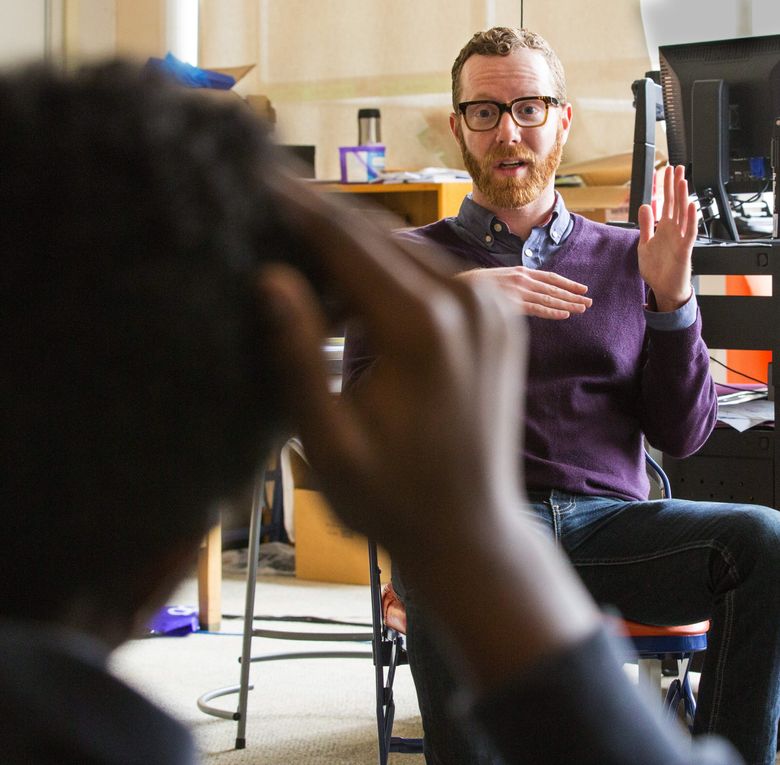 The International Baccalaureate program at Rainier Beach High School is run by IB coordinator Colin Pierce, who is focused on bringing high-end programs to low-income students.  (Mike Siegel / The Seattle Times)