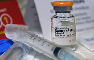 A kit with naloxone, also known by its brand name Narcan, is displayed at the South Jersey AIDS Alliance in Atlantic City, N.J. on Wednesday, Feb. 19, 2014. An overdose of opiates essentially makes the body forget to breathe. Naloxone works by blocking the brain receptors that opiates latch onto and helping the body “remember” to take in air. (AP Photo/Mel Evans)