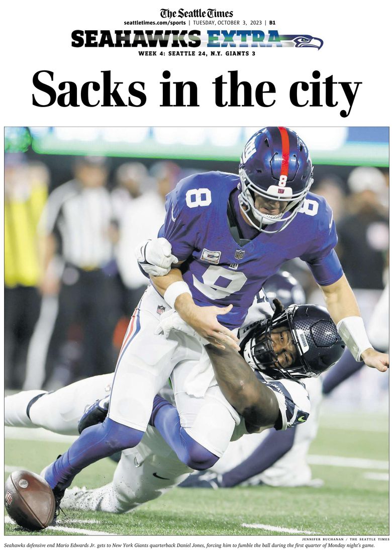 Giants can't overcome mistakes, Seattle's defense in loss – Winnipeg Free  Press