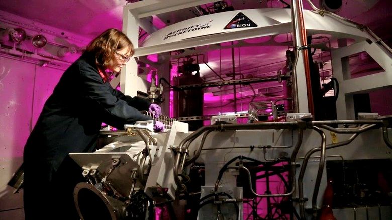 An engineer at Redmond’s Aerojet Rocketdyne, which opened in 1968. Aerojet rockets guide most of the U.S. satellites in the sky, including those that send GPS location data to your phone. (NASA)