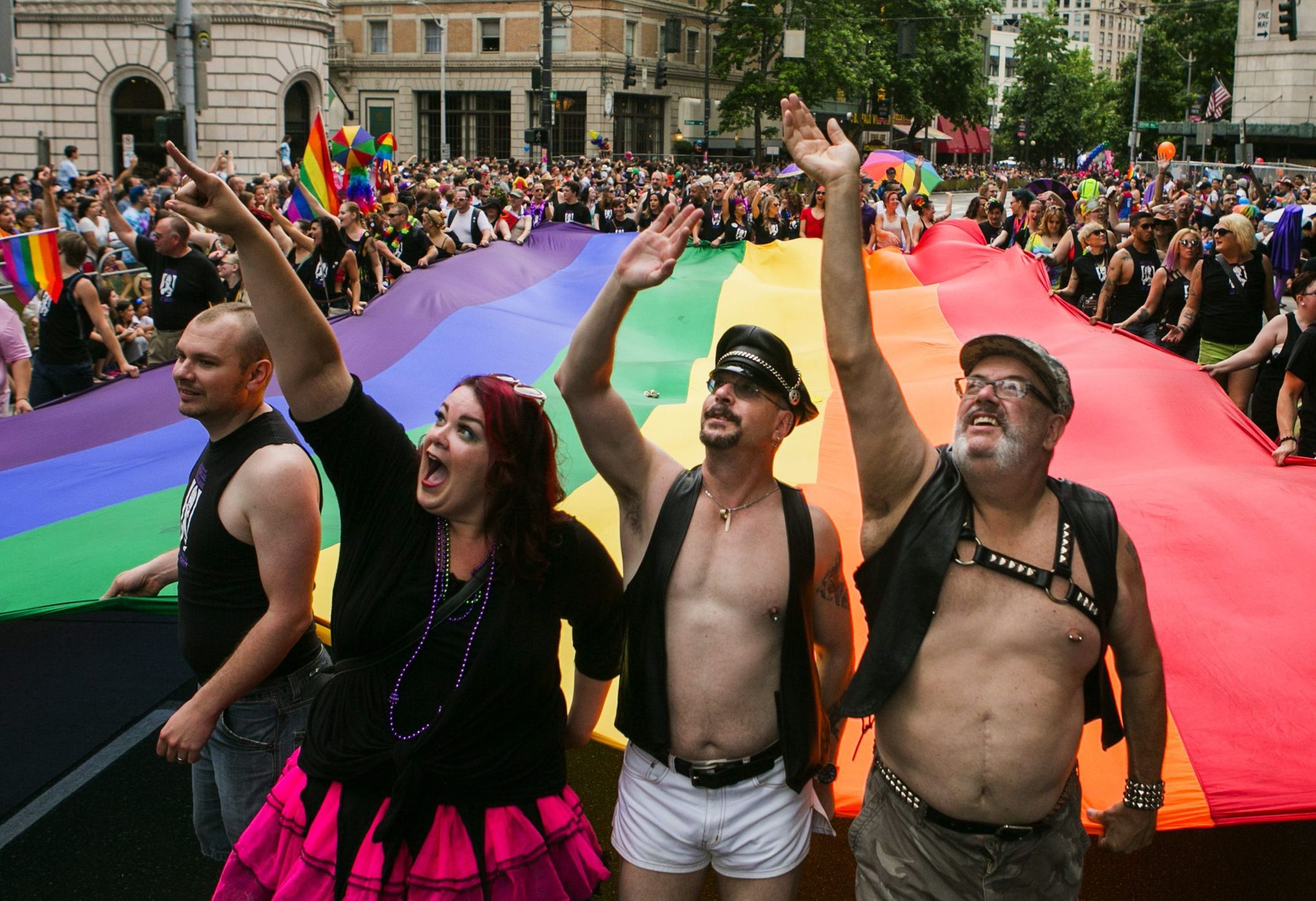 Seattle Pride Parade revelers celebrate marriage equality | The Seattle  Times