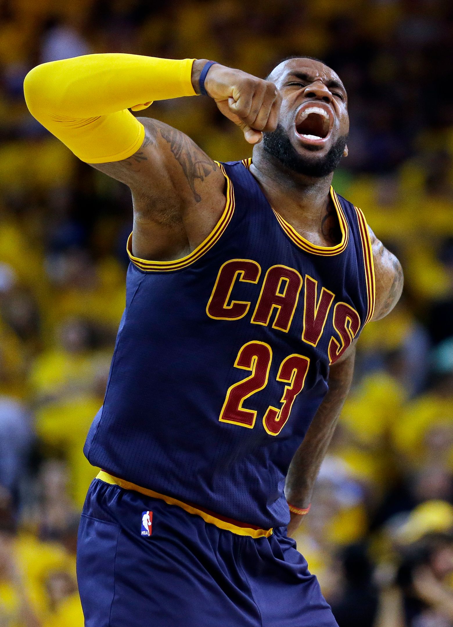 LeBron James Flexes With 4 NBA Championships In The Front Of His