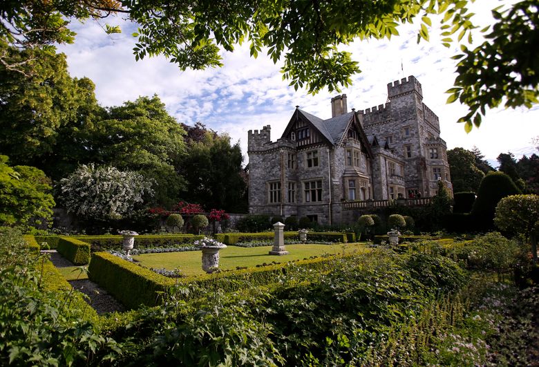 Hatley Castle, in suburban Victoria, is an imposing building (now part of a university) that’s open to the public and surrounded by gardens.  (Sy Bean/The Seattle Times)