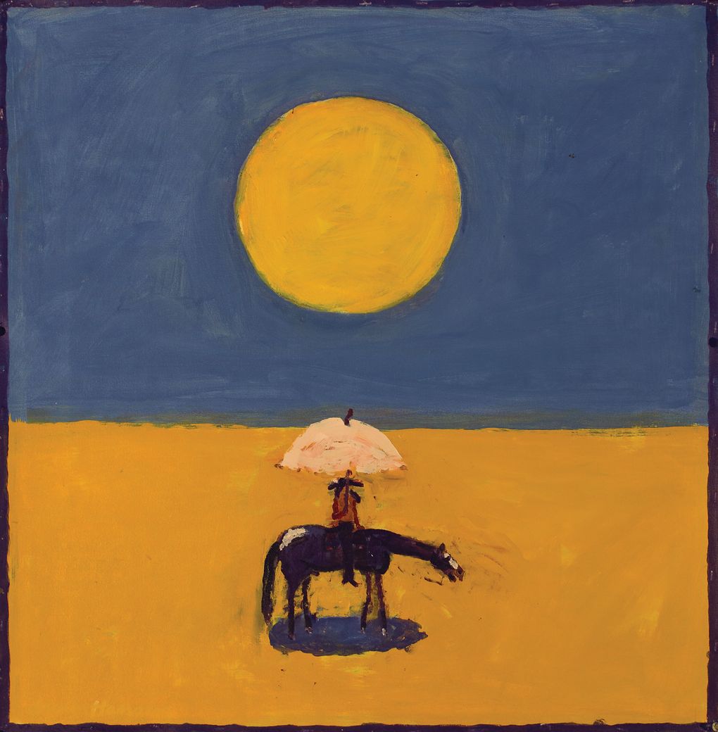 “Kernal on Horseback under Sun,” is by 93-year-old Washington painter Gaylen Hansen. His work will be shown at Seattle Art Fair by Seattle gallery owner Linda Hodges.