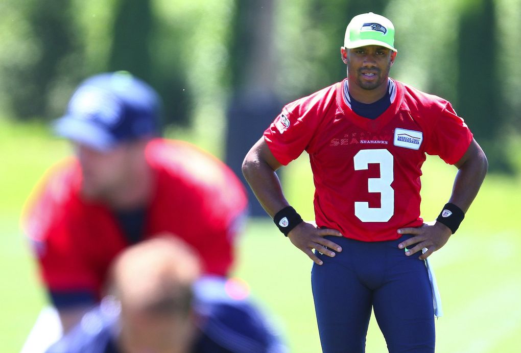 Wilson has been silent on salary demands, letting the media speculate on his worth. (John Lok/The Seattle Times)