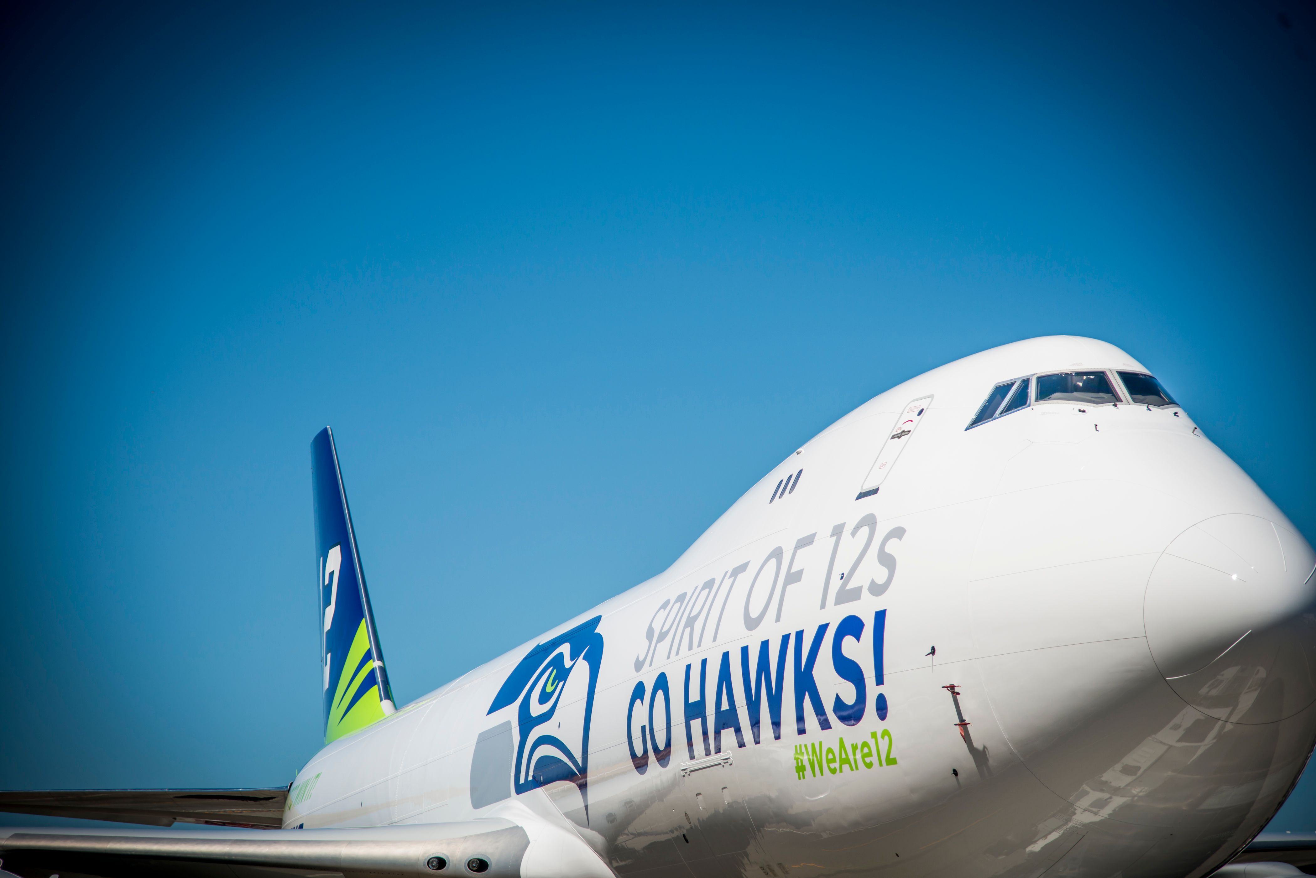 Boeing unveils new Seattle Seahawks themed 747 freighter The