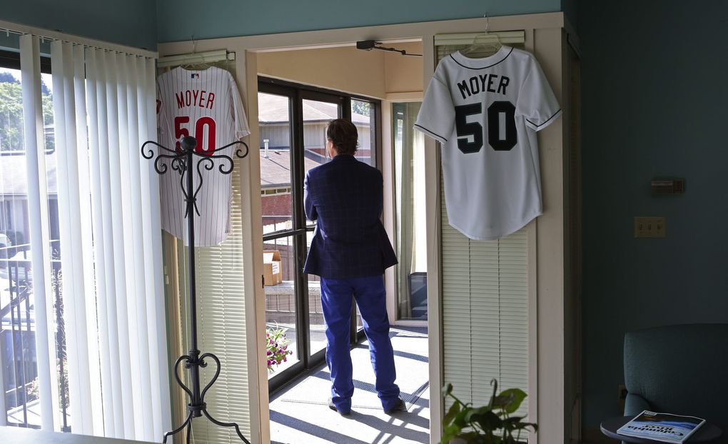 Looking at his legacy on and off the field, former Seattle Mariners pitcher Jamie Moyer at his foundation headquarters in Magnolia, Thurs., Aug. 6, 2015, in Seattle. The Moyer Foundation has made Jamie a beloved Seattle athlete as much as what he did on the field. (Ken Lambert / The Seattle Times)