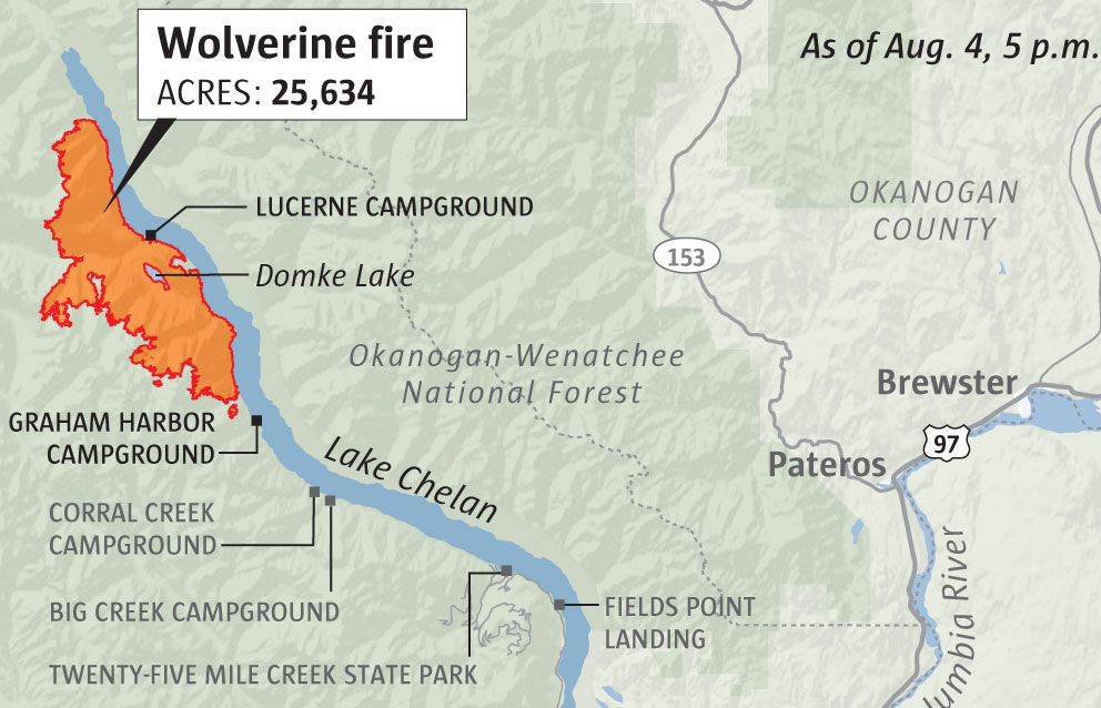 Wildfire Along Lake Chelan Growing Fast In Remote Hills The Seattle Times   4212d2b2 3b18 11e5 917e 8590c54c670f 