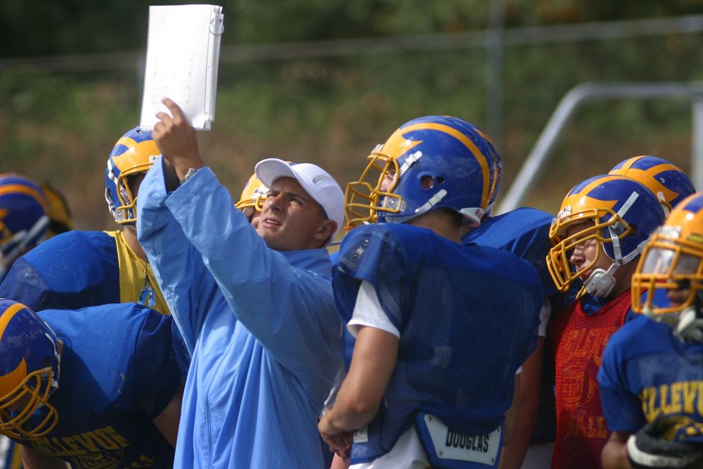 Jeff Razore, a former Bellevue assistant coach, threatened to revoke a player’s financial aid at private Academic Institute if the student left the team, his family told officials. (Ellen M. Banner / The Seattle Times)