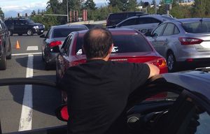 Traffic came to a standstill near the 520 ramp and NE 40th Street in Redmond on Wednesday.
