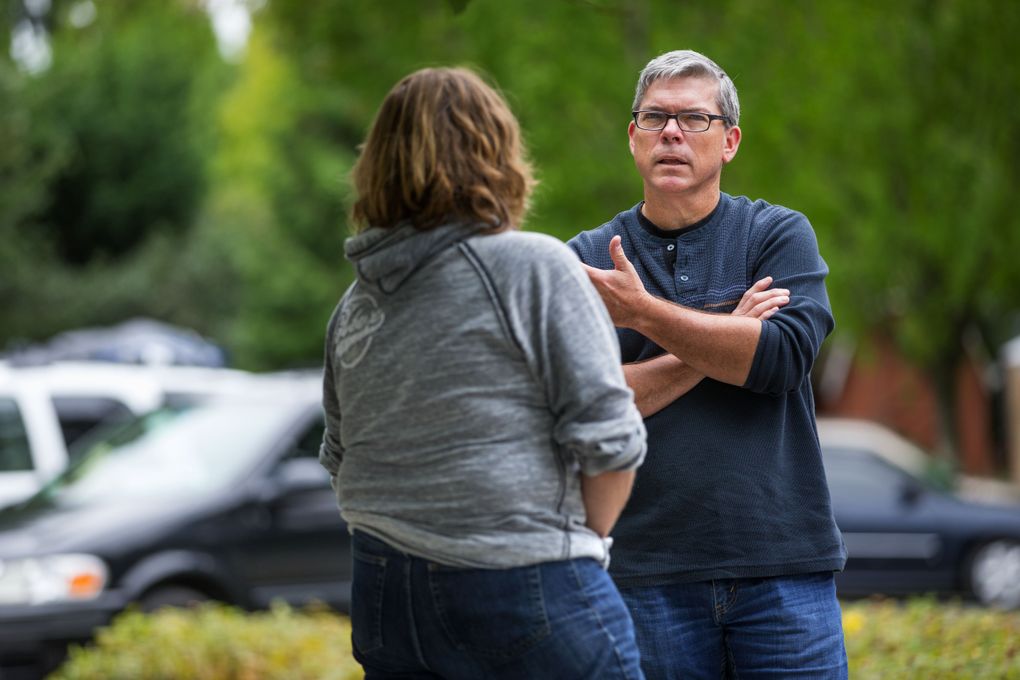 Pastor Kelly Dahlman-Oeth, of Lake Washington United Methodist, has welcomed dozens of homeless families. (Mike Siegel / The Seattle Times)