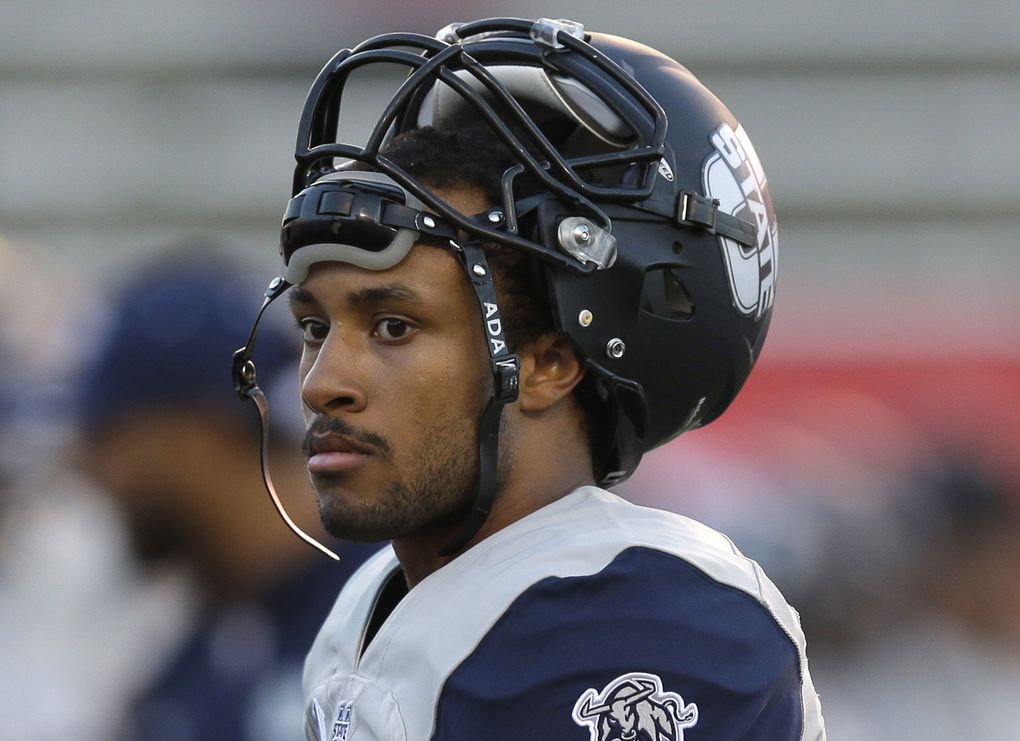 Saturday, the Huskies will have their hands full with Utah State’s fifth-year senior, Chuckie Keeton, a dual-threat quarterback who has been sacked three times in the Aggies’ first two games. (Rick Bowmer / The Associated Press)