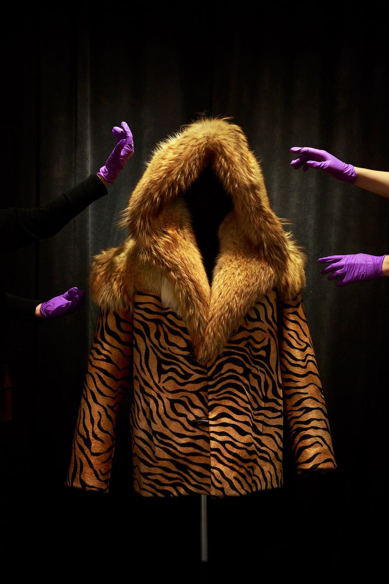 The coat from Macklemore & Ryan Lewis’ video “Thrift Shop” will be on display at MOHAI’s “The Legacy of Seattle Hip-Hop” exhibit. (Erika Schultz / The Seattle Times)