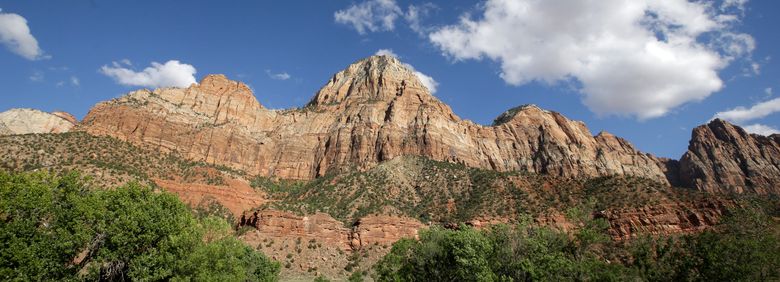 This Sept. 16, 2015 photo shows Zion National Park, near Springdale, Utah.  Zion National Park officials are retracing what led up to the deaths of seven people in a flooded canyon on Sept. 15 before a panel assesses what can be done to keep a growing number of visitors safe when spectacular natural settings turn perilous. (AP Photo/Rick Bowmer)