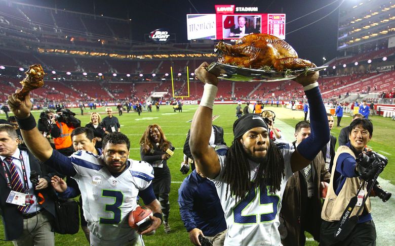 Russell Wilson and Richard Sherman exchange jerseys postgame