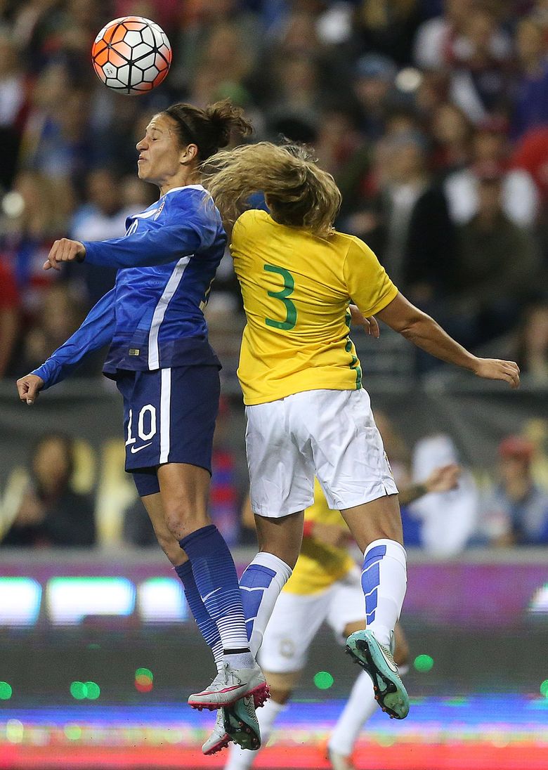 In Seattle friendly, Carli Lloyd's late goal saves U.S. in 1-1 tie with  Brazil