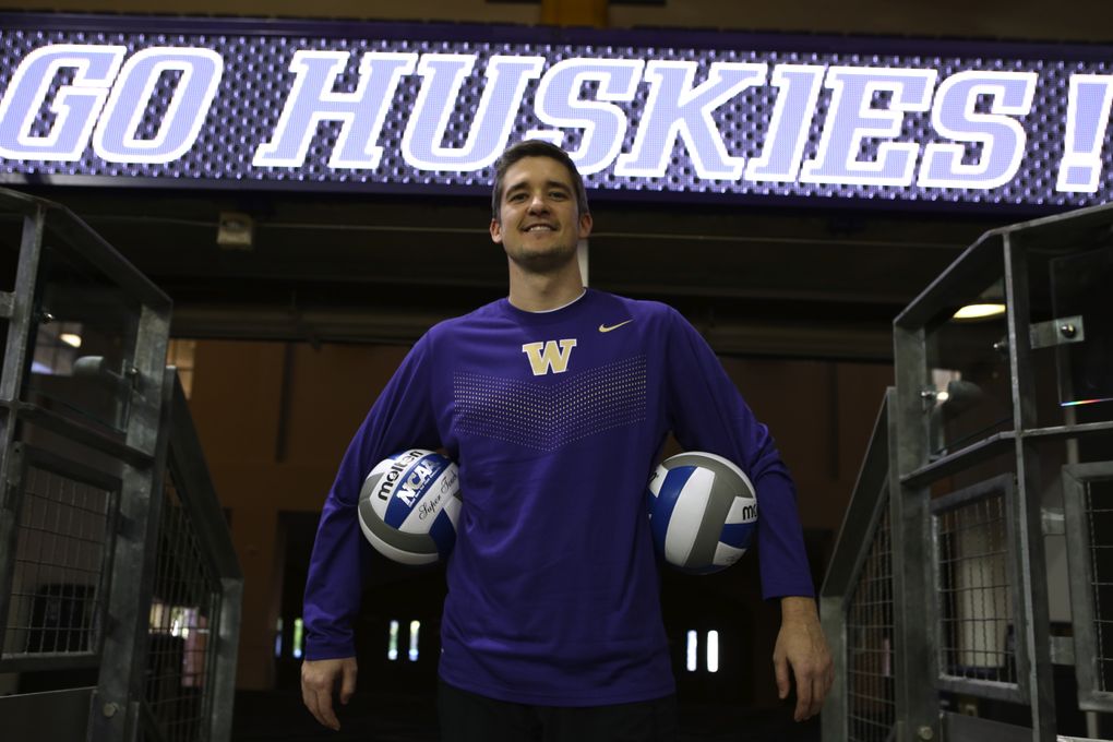 Washington’s Keegan Cook fell hard for mathematics and volleyball, and his love for analytics in the sport helped him become the head coach of one of the nation’s premier college programs. (Ken Lambert/The Seattle Times)