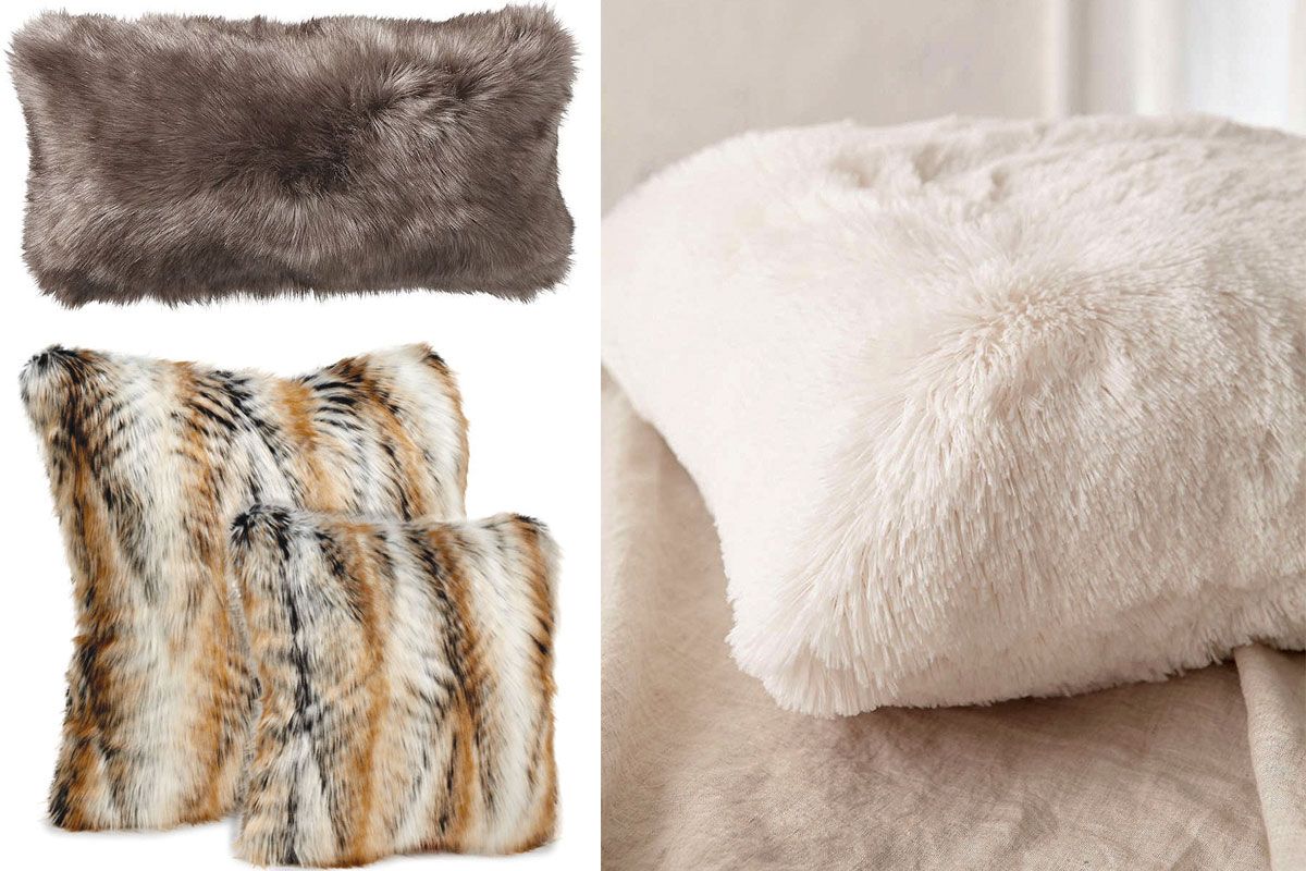 Realistic faux fur online throw