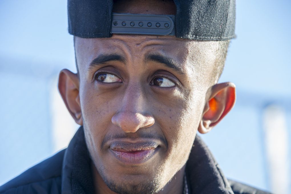 Hamza Abdullahi, a junior, came to Tukwila three years ago from a Kenyan refugee camp after his parents fled Ethiopia, their homeland. (Mike Siegel/The Seattle Times)