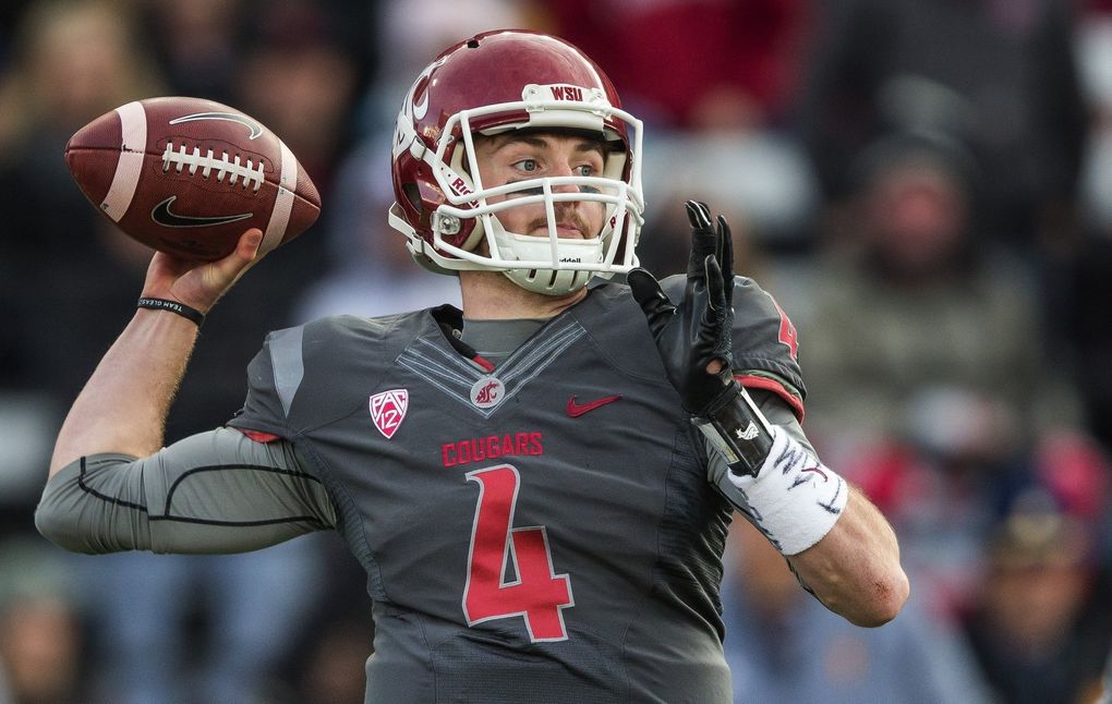 Luke Falk was 36 of 55 passing with 497 yards against Arizona State. (Dean Rutz/The Seattle Times)