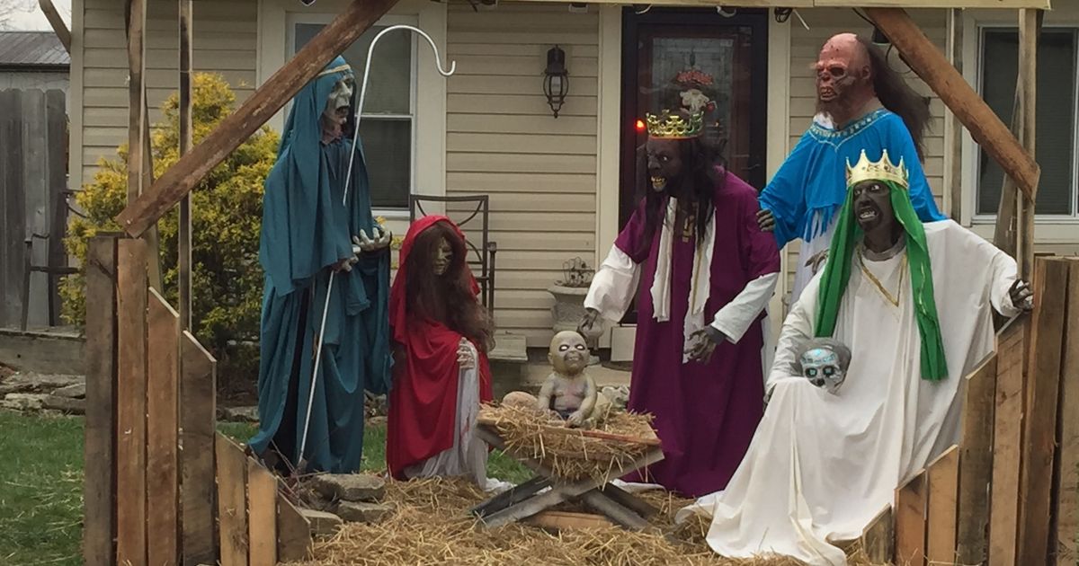 ‘Zombie nativity’ back in Ohio yard a year after controversy The