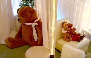 Elliott Schaffer (cq), 1, takes in the scenery at the Teddy Bear Suite at the Fairmont Olympic Hotel in downtown Seattle on Saturday, December 26, 2015. In its 18th year, the event benefits Seattle Childrens Hospital and features over 100 bears in a corner suite at the historic hotel. The display began Thanksgiving and will run until December 27th. Admission is free but donations are taken at the display entrance. Schaffer and her family were visiting from Los Angeles to attend the Seahawks vs. Rams game. LINES ONLY  – 152439 – 122615