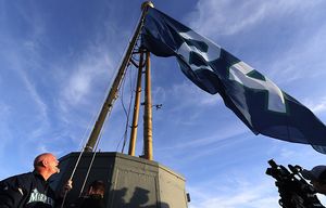 Jay Buhner raised the flag of Junior's number atop the Space