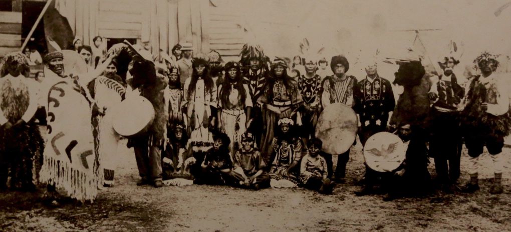 A First Salmon Ceremony on Lummi Island in 1916. (Courtesy of Lummi Archives)