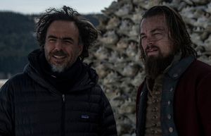 DF-18887 – Director Alejandro G. Iñárritu and Leonardo DiCaprio on location for THE REVENANT.