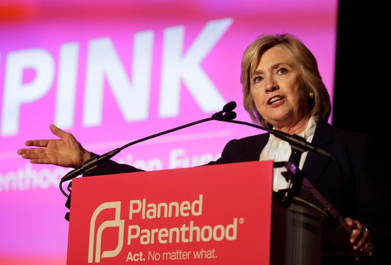Democratic presidential candidate Hillary Clinton addresses an audience during an event Sunday, Jan. 10, 2016, in Hooksett, N.H., during which Planned Parenthood endorsed Clinton in the presidential race. The endorsement by the group’s political arm marks Planned Parenthood’s first time wading into a presidential primary. (AP Photo/Steven Senne)