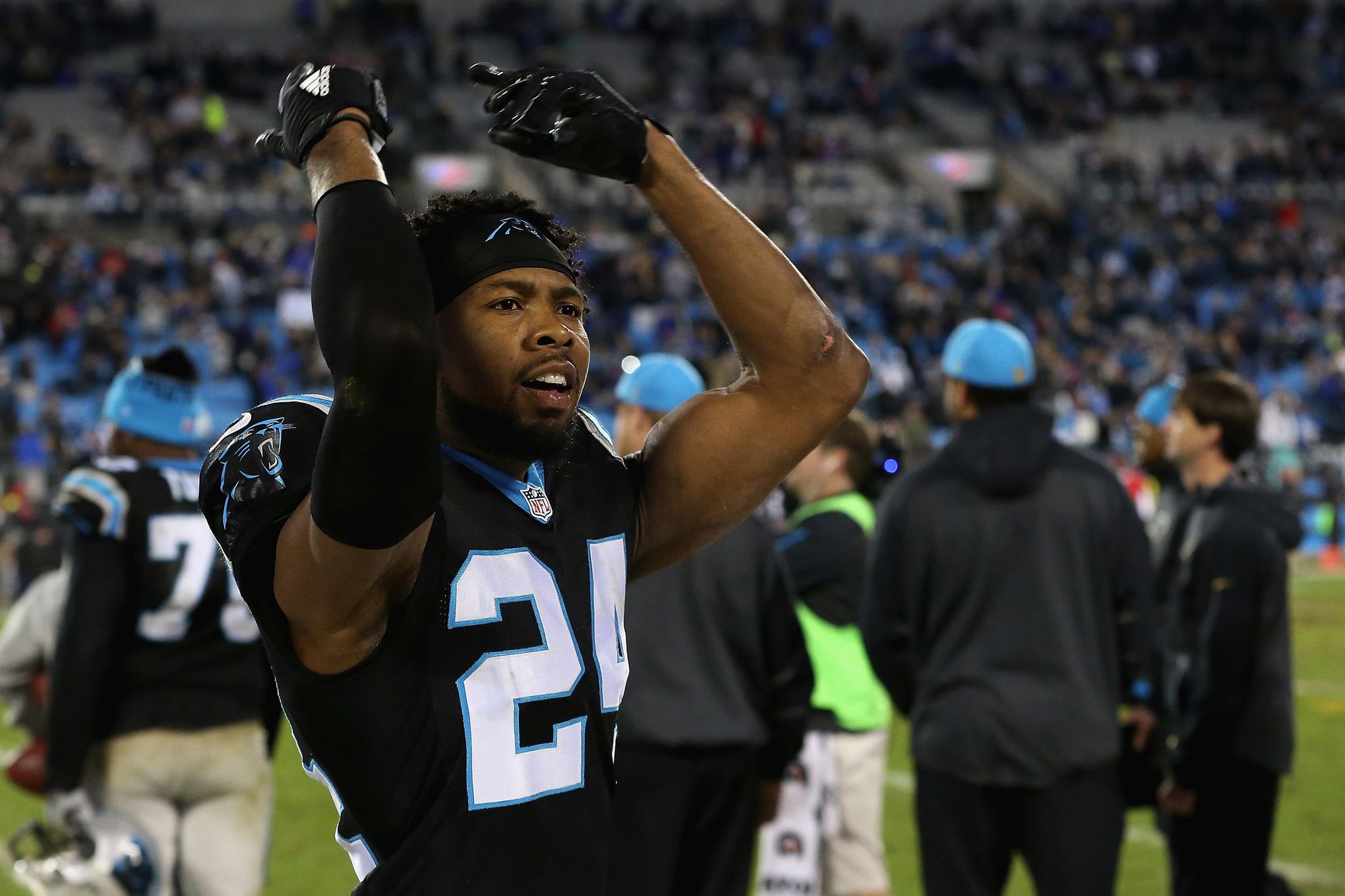 North Carolina Panthers fan offers lawn decoration for Super Bowl 50