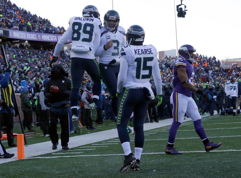 Seattle Seahawks quarterback Russell Wilson, Minnesota Vikings