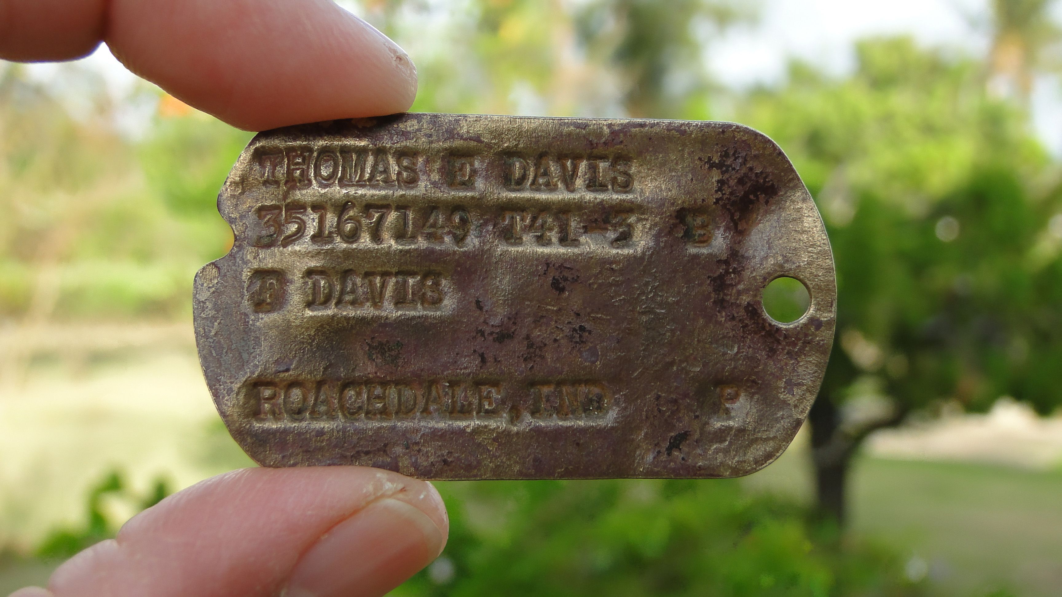 Fallen US WWII hero s Army dog tag found on Pacific island The