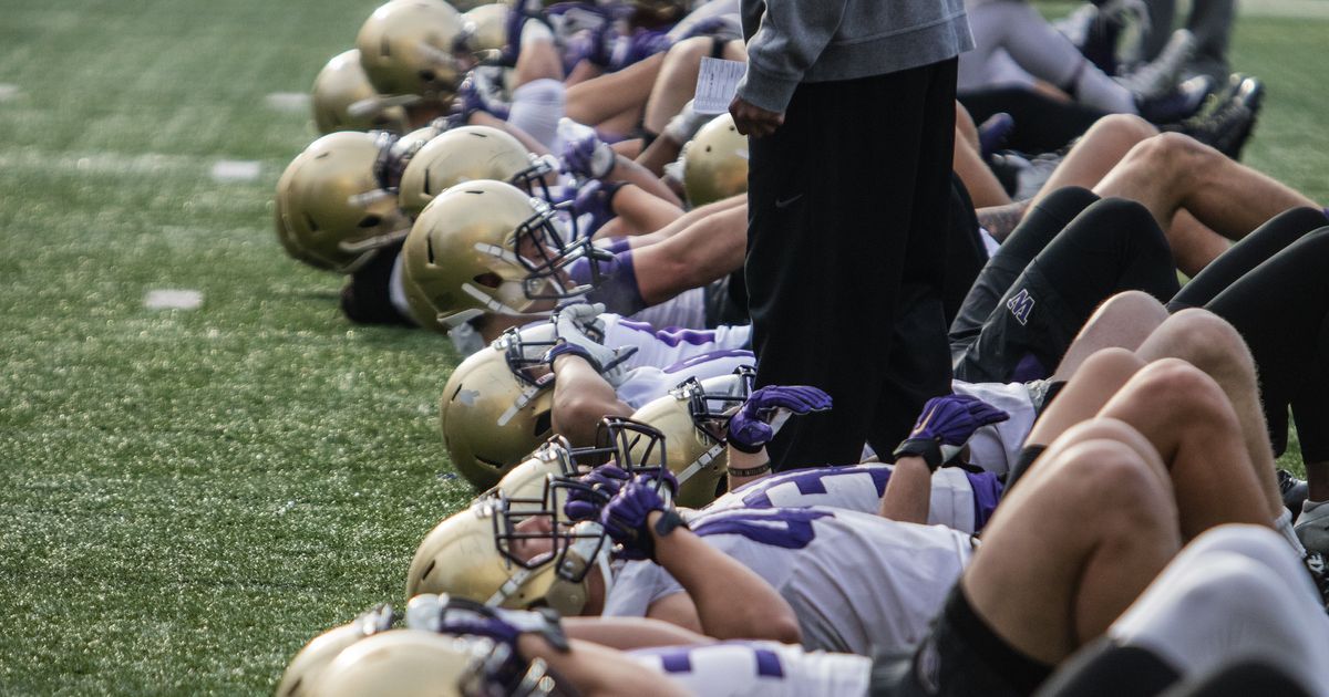 Pads go on and intensity ramps up on Day 3 of UW football spring