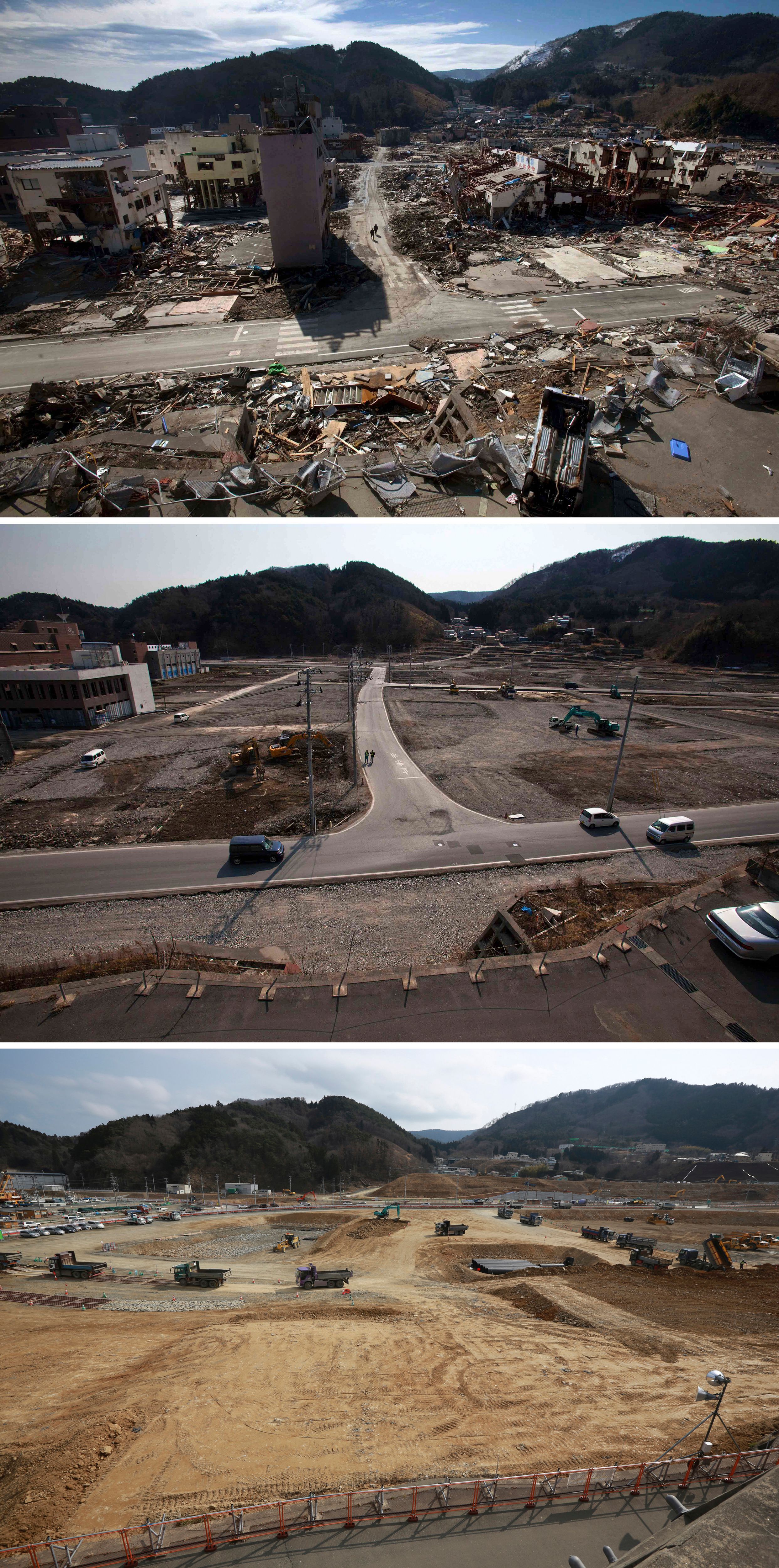 AP PHOTOS: Cities flattened by Japan tsunami literally rise | The