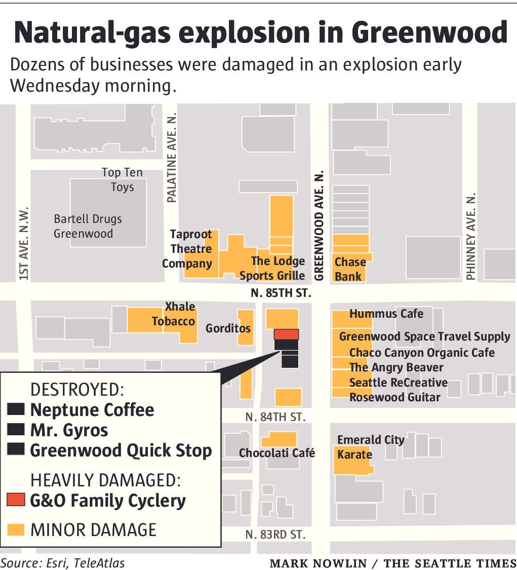 Seattle explosion leaves heart of Greenwood neighborhood a