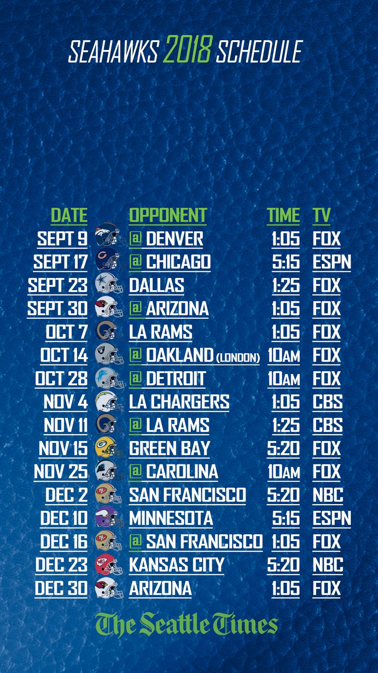 Seattle Seahawks 2023 schedule: Downloadable wallpaper