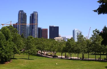 A view of the Bellevue skyline as seen from Downtown Park – photographed on Thursday, June 11, 2015. SHARON LINTON – STORY ON BELLEVUE AND EFFORTS TO ATTRACT BIG EVENTS AND TOURISM TO THE CITY – 147649 – 061215