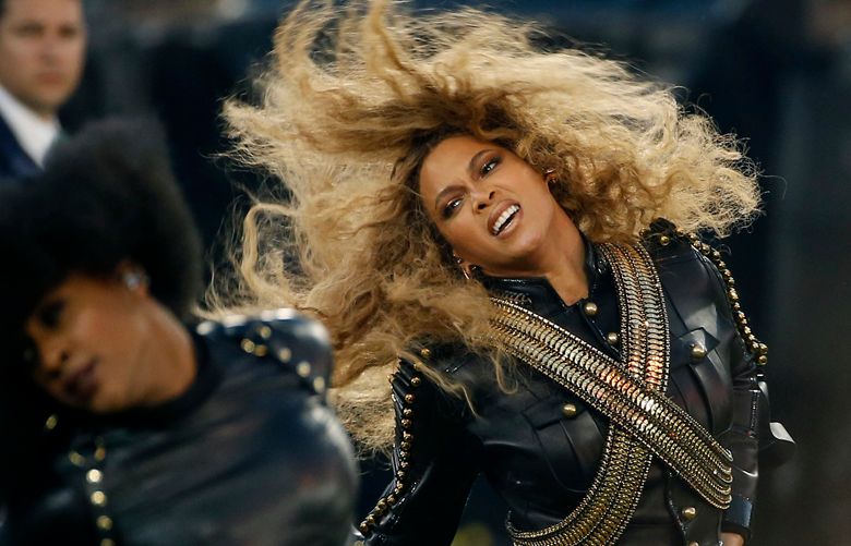 FILE – In this Sunday, Feb. 7, 2016, file photo, Beyonce performs during halftime of the NFL Super Bowl 50 football game in Santa Clara, Calif. Beyonce dropped more than an album with Lemonade, Saturday, April 23, 2016, her dazzling new musical and visual project that speaks to the deeply personal and political. (AP Photo/Matt Slocum, File)
