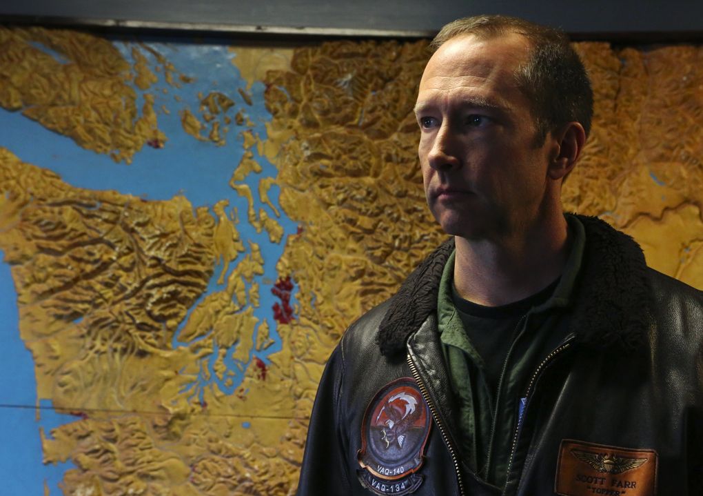 Capt. Scott Farr, commander of the U.S. Pacific Fleet’s Electronic Attack Wing, says the Growlers’ electromagnetic warfare capabilities can save the lives of U.S. forces. (Ken Lambert/The Seattle Times)