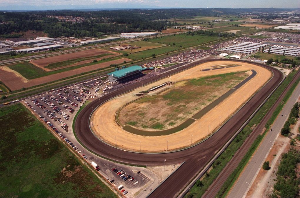 Emerald Downs race track is pictured on opening day. (Pedro Perez / The Seattle Times)