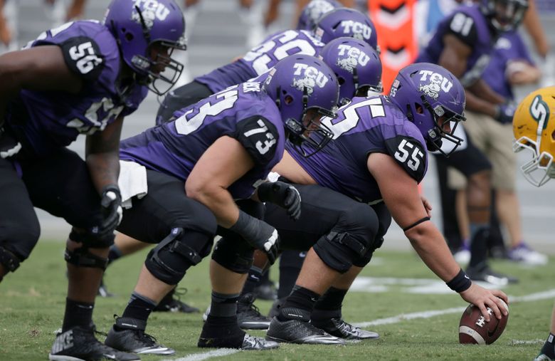 Seattle Seahawks center Joey Hunt (62) and offensive tackle Jalen